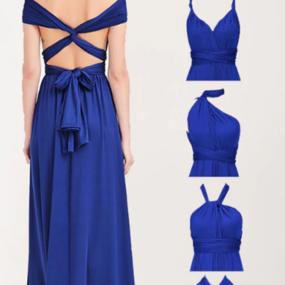 Love Nation Royal Blue Maxi with Multiple Ways to Wear Top & Back & Waist  Med